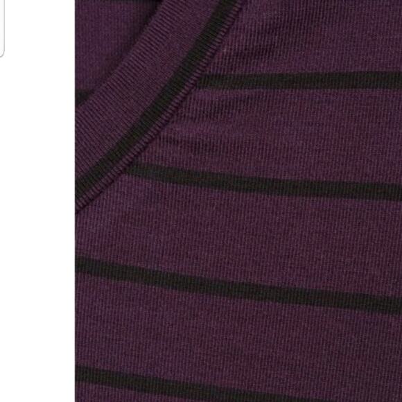 Maternity Dress Small 4 / 6 Long Sleeve Stripe Purple Knee length - Picture 7 of 8